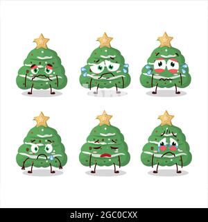 Buttercream personaggio cartone animato di natale con triste espressione. Illustrazione vettoriale Illustrazione Vettoriale