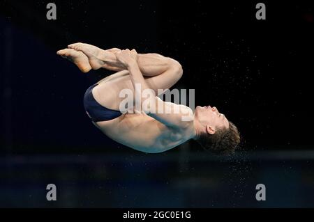 Noah Williams della Gran Bretagna durante i 10 metri preliminari di Platform Diving degli uomini al Tokyo Aquatics Center il quattordicesimo giorno dei Giochi Olimpici di Tokyo 2020 in Giappone. Data immagine: Venerdì 6 agosto 2021. Foto Stock