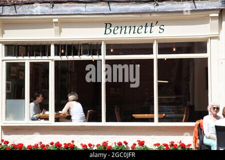 Bennett's Cafe su High Petergate a York, Regno Unito Foto Stock