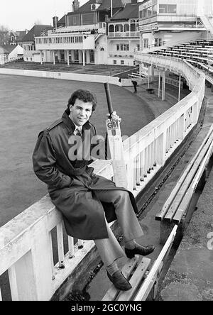 Tim Robinson e suonò per il Nottinghamshire dal 1978 al 1999, Trent Bridge novembre 1985 Foto Stock