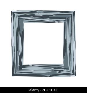 Layout di una cornice fotografica rettangolare grigia elegante su sfondo bianco. Illustrazione vettoriale Illustrazione Vettoriale