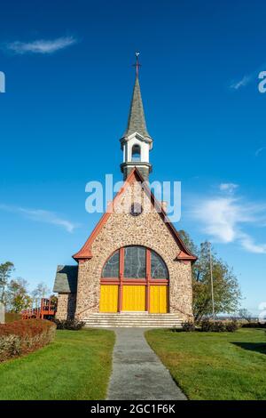 La chiesa commemorativa, Grand Pre, Annapolis Valley, Nova Scotia, Canada Foto Stock