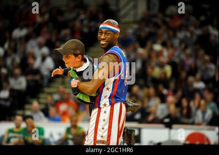 L'Harlem Globetrotters intrattiene la Sheffield Arena, Sheffield Foto Stock