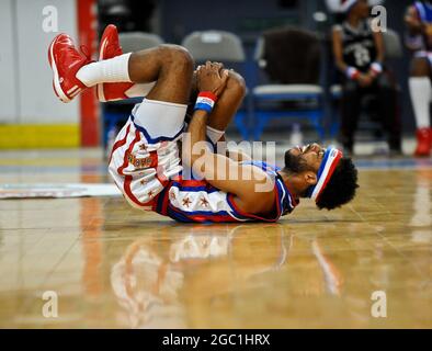 L'Harlem Globetrotters intrattiene la Sheffield Arena, Sheffield Foto Stock