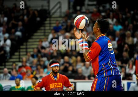 L'Harlem Globetrotters intrattiene la Sheffield Arena, Sheffield Foto Stock