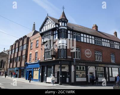 Vista dell'Abbey Pun e del Northgate Steet, a Gloucester nel Regno Unito Foto Stock