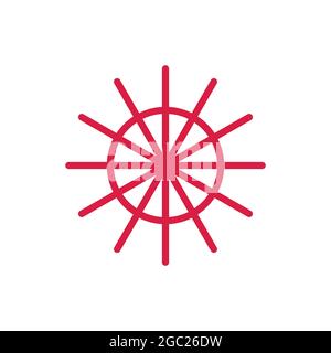 Icona di obiettivo, simbolo del gioco di sport dell'arciere. Puntatore punto di vista di puntamento del gioco. Spara il cursore di messa a fuoco del fucile del cecchino. Targeting per marcatura Bullseye. Vettore isolato Illustrazione Vettoriale