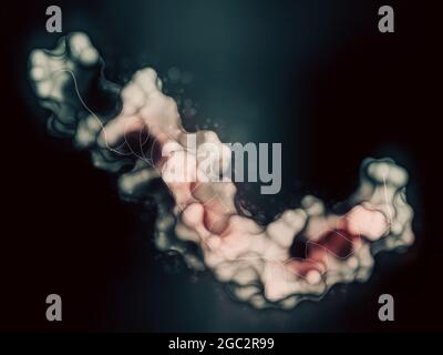 Peptide beta-amiloide (Abeta), rendering 3D. Componente principale di p Foto Stock