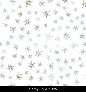 Texture senza cuciture dei fiocchi di neve di Natale di Capodanno Illustrazione Vettoriale