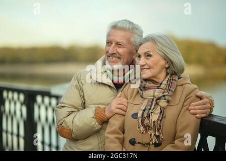 Ritratto di una bella caucasian Coppia senior Foto Stock