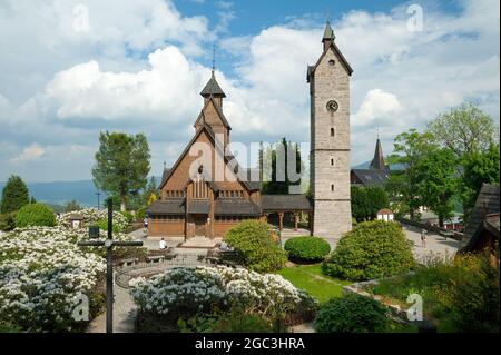 Chiesa di Vang Stave, Karpacz, Contea di Jelenia Góra, Voivodato della bassa Slesia, Polonia sud-occidentale Foto Stock