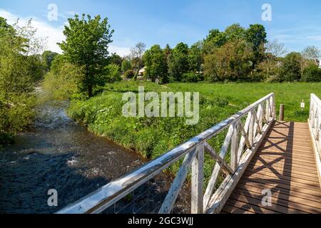 La Via John Muir sul fiume Tyne vicino a Preston Mill, East Lothian, Scozia. Foto Stock