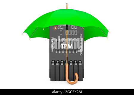 Trusted Platform Module integrato, rendering 3D isolato su sfondo bianco Foto Stock