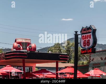 Cruisers in stile anni '50 Diner sulla storica Route 66 , Downtown Williams, Arizona, Stati Uniti Foto Stock