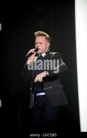 Olly Murs si esibisce dal vivo presso la Sheffield Arena Foto Stock