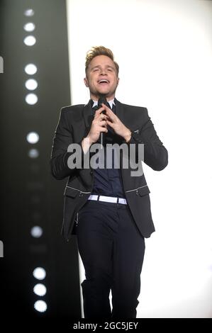 Olly Murs si esibisce dal vivo presso la Sheffield Arena Foto Stock