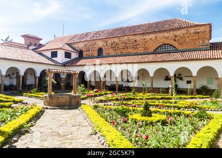 Cortile di un convento Santo Ecce Homo vicino a Villa de Leyva, Colombia Foto Stock