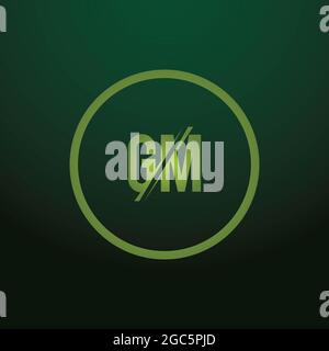 Eccezionale professionale elegante trendy impressionante artistico colore bianco e nero GM MG base iniziale Alphabet icona logo. Foto Stock