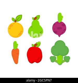 illustrazione delle verdure. giorno vegano del mondo, disegno sano dell'illustrazione dell'alimento. su sfondo bianco Foto Stock