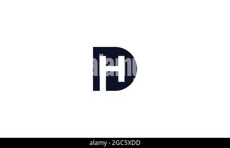 Modello di logo DH e HD o H e D Abstract Letter Mark per le aziende Illustrazione Vettoriale