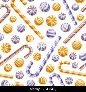 Vector Candy Seamless Pattern, quadrato ripetizione caramelle sfondo per tessuto bambino, poster con ritagliato illustrazioni di diversa gumm carino Illustrazione Vettoriale