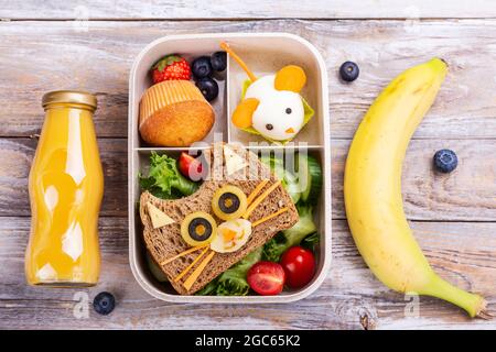 Colazione di ritorno a scuola Foto Stock