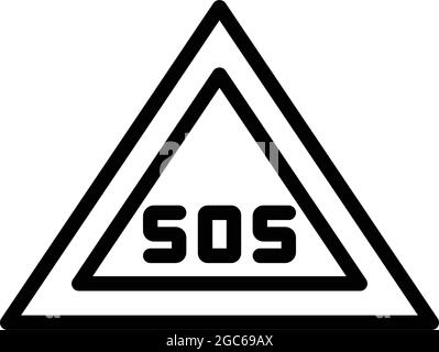 Vettore del contorno dell'icona triangolare di emergenza. Simbolo triangolare. Avvertenza auto Illustrazione Vettoriale