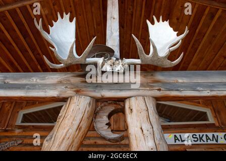 Moose antlers come decorazione, alaska Foto Stock