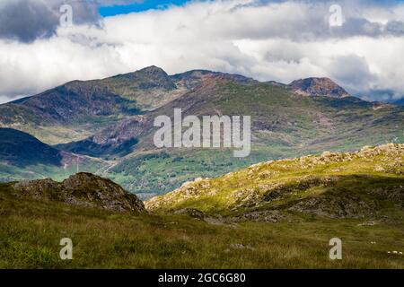 Monte Snowdon vista da Cnicht nel sud. Foto Stock