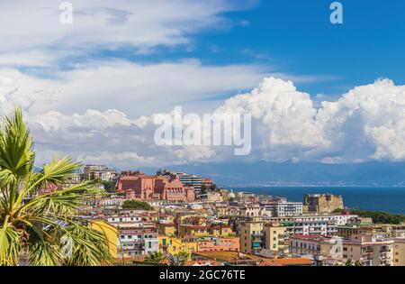 Bella vista panoramica di Napoli, Campania - Italia Foto Stock