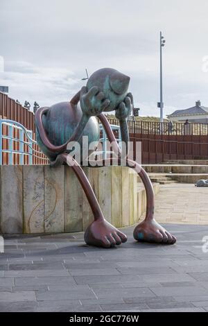 Scultura sul viale di Scheveningen Foto Stock