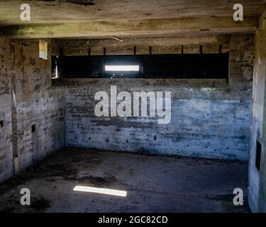 Una stationina di osservazione nel posto di comando della batteria di Fort McNabs Foto Stock