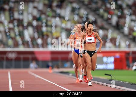 Tokyo, Giappone. 7 agosto 2021. Hitomi Niiya (JPN) Atletica : finale femminile di 10000m durante i Giochi Olimpici di Tokyo 2020 allo Stadio Nazionale di Tokyo, Giappone . Credit: AFLO SPORT/Alamy Live News Foto Stock