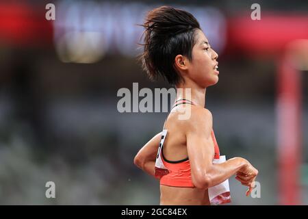 Tokyo, Giappone. 7 agosto 2021. Ririka Hironaka (JPN) Atletica : finale femminile di 10000 m durante i Giochi Olimpici di Tokyo 2020 allo Stadio Nazionale di Tokyo, Giappone . Credit: AFLO SPORT/Alamy Live News Foto Stock