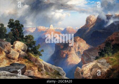 Grand Canyon di Thomas Moran (1837-1926), olio sulla tavola da stiro, 1912 Foto Stock