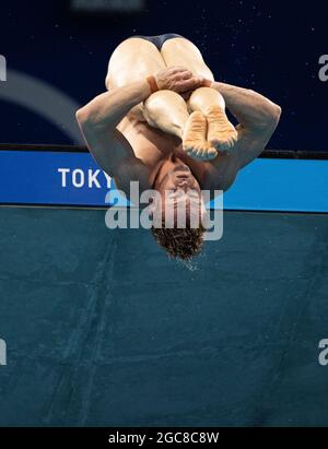 Tokyo, Kanto, Giappone. 7 agosto 2021. Compete in finale durante le Olimpiadi di Tokyo 2020 al Tokyo Aquatics Center sabato 7 agosto 2021 a Tokyo. (Credit Image: © Paul Kitagaki Jr./ZUMA Press Wire) Foto Stock