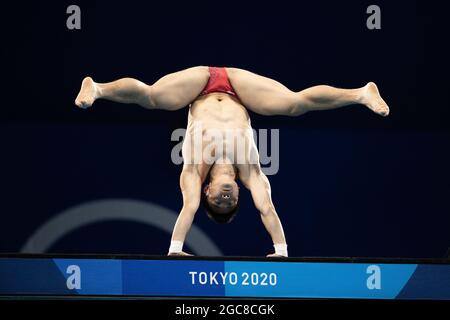 Tokyo, Kanto, Giappone. 7 agosto 2021. Compete in finale durante le Olimpiadi di Tokyo 2020 al Tokyo Aquatics Center sabato 7 agosto 2021 a Tokyo. (Credit Image: © Paul Kitagaki Jr./ZUMA Press Wire) Foto Stock