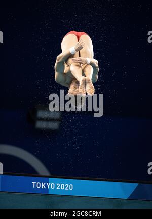 Tokyo, Kanto, Giappone. 7 agosto 2021. Compete in finale durante le Olimpiadi di Tokyo 2020 al Tokyo Aquatics Center sabato 7 agosto 2021 a Tokyo. (Credit Image: © Paul Kitagaki Jr./ZUMA Press Wire) Foto Stock