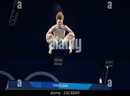 Tokyo, Kanto, Giappone. 7 agosto 2021. Compete in finale durante le Olimpiadi di Tokyo 2020 al Tokyo Aquatics Center sabato 7 agosto 2021 a Tokyo. (Credit Image: © Paul Kitagaki Jr./ZUMA Press Wire) Foto Stock