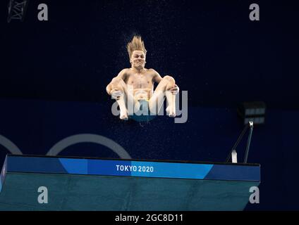 Tokyo, Kanto, Giappone. 7 agosto 2021. Compete in finale durante le Olimpiadi di Tokyo 2020 al Tokyo Aquatics Center sabato 7 agosto 2021 a Tokyo. (Credit Image: © Paul Kitagaki Jr./ZUMA Press Wire) Foto Stock