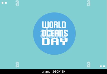 Modello vettore World Oceans Day Illustrazione Vettoriale