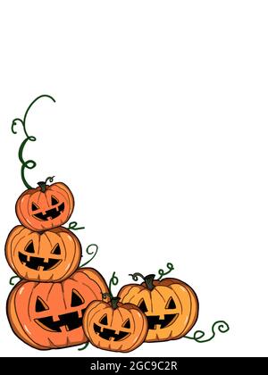 halloween, testo della scheda di illustrazione della zucca Foto Stock