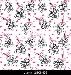 Mistletoe Natale fiore modello senza giunture per regalo Illustrazione Vettoriale