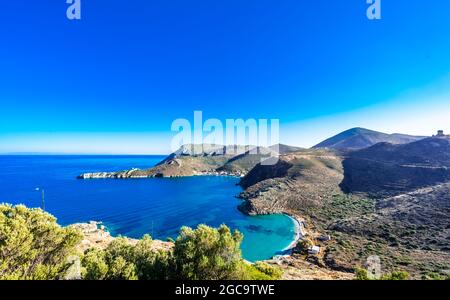 Porto Kagio, un villaggio sul mare a Laconian mani, Peloponneso, Grecia Foto Stock