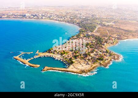 Vista aerea dell'antica città laterale, provincia di Antalya, Turchia Foto Stock