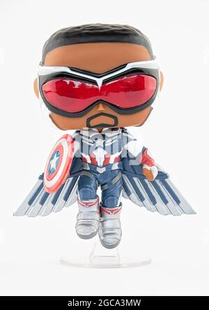 CHESTER, REGNO UNITO - 1 AGOSTO 2021: Il Falcon come Captain America Funko Pop Foto Stock