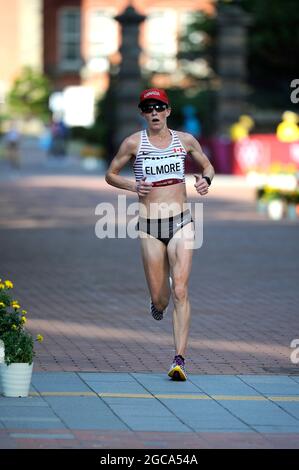 Sapporo, Hokkaido, Giappone. 7 agosto 2021. Maratona di Malindi Elmore (CAN) : Maratona delle donne durante i Giochi Olimpici di Tokyo 2020 a Sapporo, Hokkaido, Giappone . Credit: Hiroyuki Sato/AFLO/Alamy Live News Foto Stock