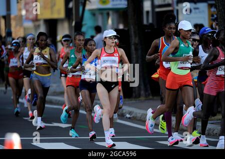 Sapporo, Hokkaido, Giappone. 7 agosto 2021. Maratona di MAO Ichiyama (JPN) : Maratona delle donne durante i Giochi Olimpici di Tokyo 2020 a Sapporo, Hokkaido, Giappone . Credit: Hiroyuki Sato/AFLO/Alamy Live News Foto Stock