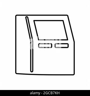 Grafica vettoriale della macchina ATM - stile della linea - illustrazione semplice. Tratto modificabile. Modello di disegno vettoriale.stile di contorno design.grafico vettoriale illustrazione Illustrazione Vettoriale