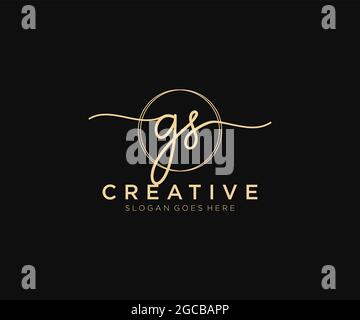 Monogramma di bellezza con logo GS Femminile ed elegante design con logo, logo scritto a mano della firma iniziale, matrimonio, moda, floreale e botanico con creatività Illustrazione Vettoriale